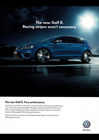 2014 VOLKSWAGEN GOLF R 5 DOOR AUSSIE REPRO AD ART PRINT POSTER