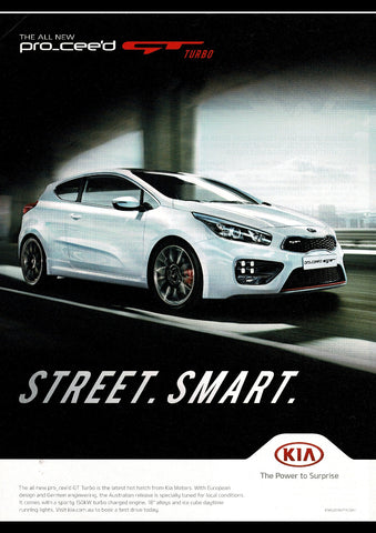 2015 KIA PRO CEED GT TURBO AUSSIE REPRO AD ART PRINT POSTER