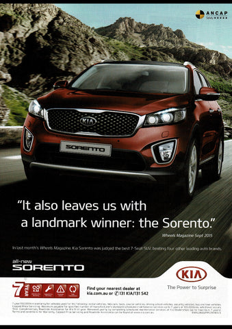 2016 KIA SORENTO SUV AUSSIE REPRO AD ART PRINT POSTER