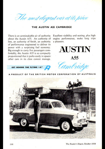 1958 AUSTIN A55 CAMBRIDGE BMC AUSSIE REPRO AD ART PRINT POSTER