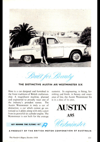 1958 AUSTIN A59 WESTMINSTER BMC AUSSIE REPRO AD ART PRINT POSTER