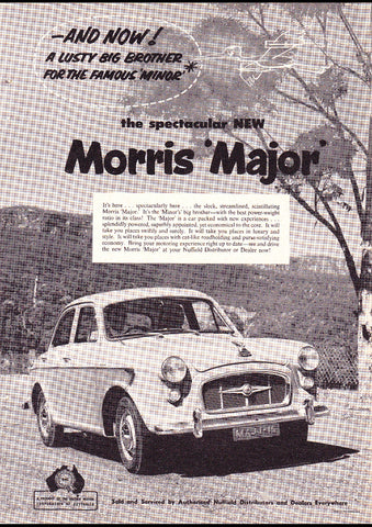 1958 MORRIS MAJOR BMC AUSSIE REPRO AD ART PRINT POSTER