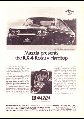 1974 MAZDA RX4 HARDTOP AUSSIE AD ART PRINT POSTER