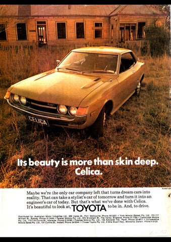 1974 TOYOTA CELICA LT HARDTOP AUSSIE AD ART PRINT POSTER