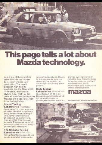 1978 MAZDA 323 HATCH AUSSIE AD ART PRINT POSTER