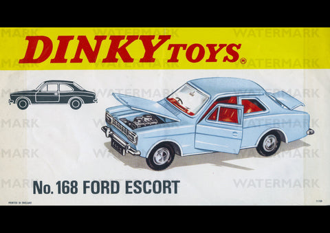 DINKY TOYS NO 168 FORD ESCORT AD ART PRINT POSTER