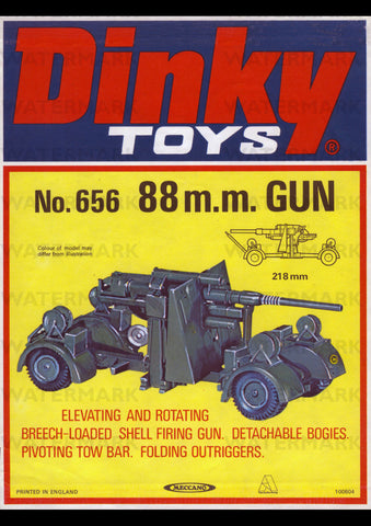 DINKY TOYS NO 656 GERMAN 88MM GUN AD ART PRINT POSTER
