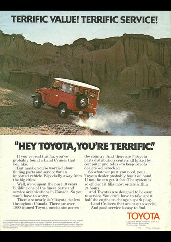 1976 TOYOTA LAND CRUISER CANADA AD ART PRINT POSTER