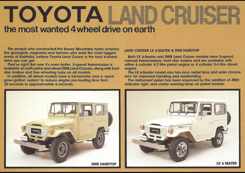 TOYOTA FJ40 LAND CRUISER AUSSIE AD ART PRINT POSTER