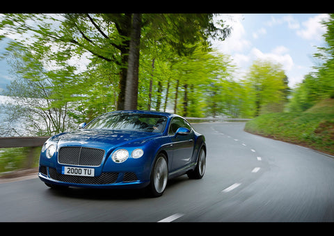 BLUE BENTLEY CONTINENTAL GT ART PRINT PHOTO POSTER