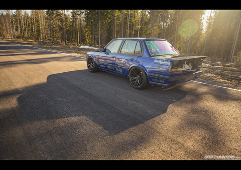 BLUE TUNED BMW 3 SERIES ART PRINT PHOTO POSTER