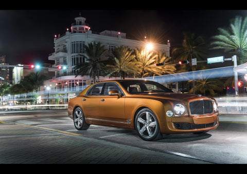 BENTLEY MULSANNE GOLD ART PRINT PHOTO POSTER