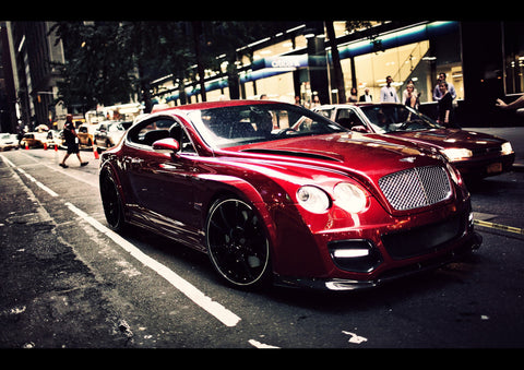 RED BENTLEY COUPE ART PRINT PHOTO POSTER