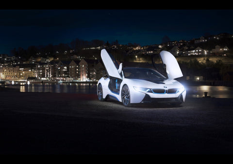 WHITE BMW I8 CONCEPT ART PRINT PHOTO POSTER