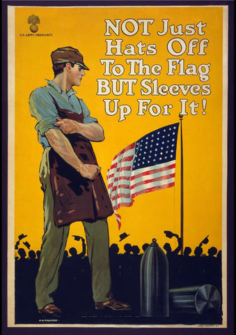 1917 HATS OFF FLAG WW1 AMERICAN PATRIOTIC AD ART PRINT POSTER