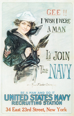 1918 I'D JOIN THE NAVY AMERICAN PATRIOTIC WARTIME AD ART PRINT POSTER