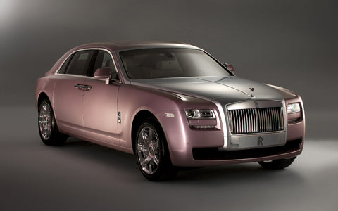 ROLLS ROYCE GHOST ROSE QUARTZ GICLEE CANVAS ART PRINT POSTER