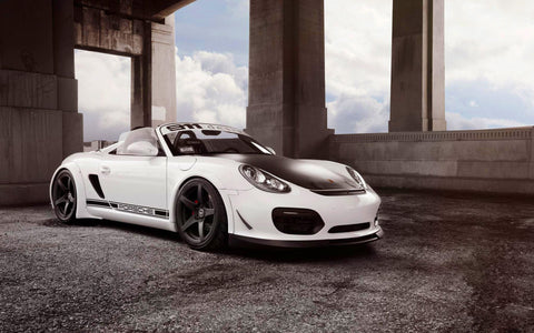 911 WHITE PORSCHE BOXSTER SPYDER ART PRINT POSTER