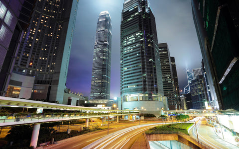 HONG KONG SKYSCRAPERS GICLEE CANVAS ART PRINT POSTER