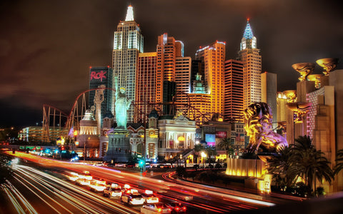 LAS VEGAS NIGHT GICLEE CANVAS ART PRINT POSTER