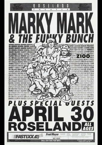 MARKY MARK AND THE FUNKY BUNCH ROSELAND 1992 VINTAGE CONCERT POSTER REPRINT