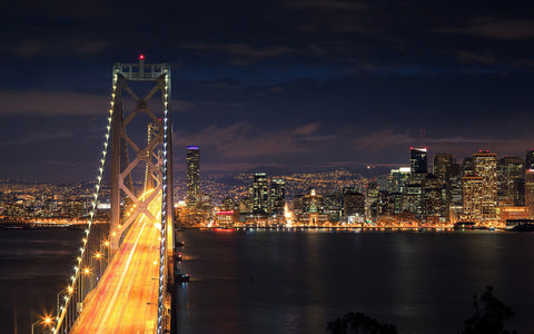 NIGHT SAN FRANCSICO GICLEE CANVAS ART PRINT POSTER