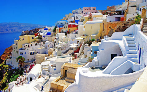 OIA SANTORINI GREECE GICLEE CANVAS ART PRINT POSTER