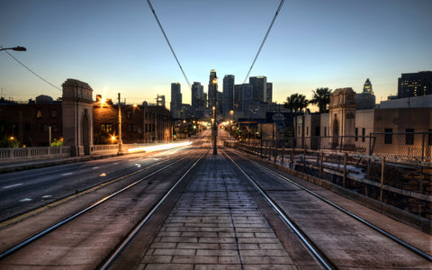 RAILWAY LOS ANGELES GICLEE CANVAS ART PRINT POSTER