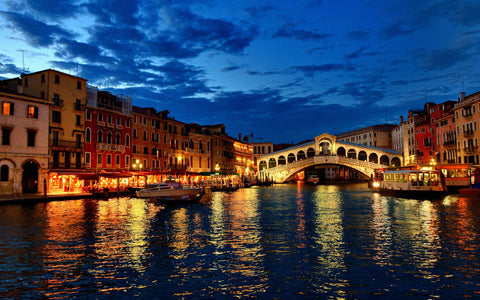 VENICE AT NIGHT GICLEE CANVAS ART PRINT POSTER