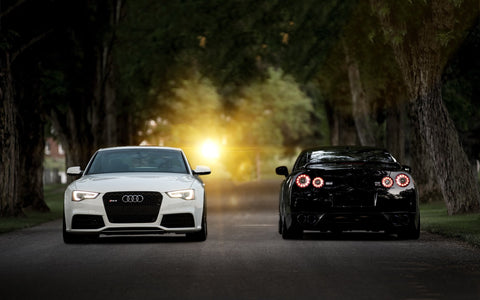 AUDI RS5 NISSAN GTR R35 ART PRINT POSTER