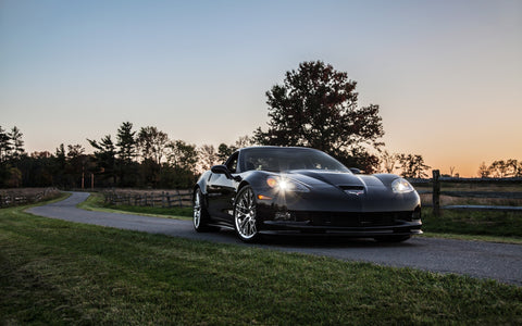 BLACK CHEVROLET CORVETTE ZR 1 GICLEE CANVAS ART PRINT POSTER