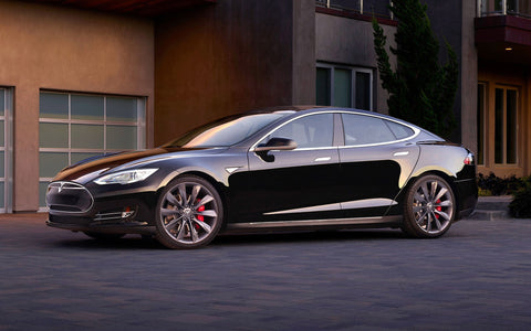 TESLA MODEL S DUAL MOTOR BLACK GICLEE CANVAS ART PRINT POSTER