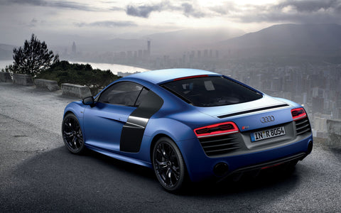 BLUE AUDI R8 2013 GICLEE CANVAS ART PRINT POSTER