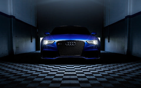 BLUE AUDI RS5 GICLEE CANVAS ART PRINT POSTER