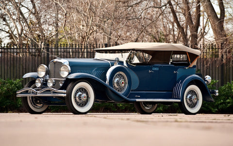 BLUE CONVERTIBLE DUESENBERG GICLEE CANVAS ART PRINT POSTER