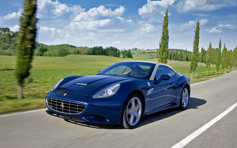 BLUE FERRARI CALIFORNIA GICLEE CANVAS ART PRINT POSTER