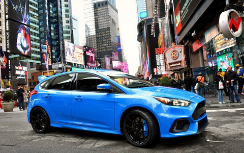 FORD FOCUS RS BLUE 2015 GICLEE CANVAS ART PRINT POSTER