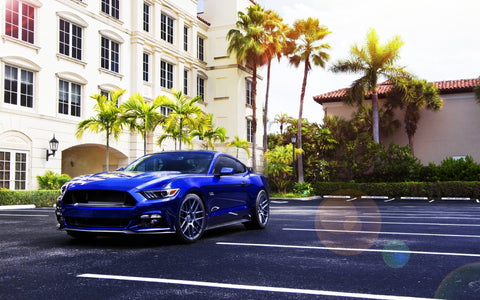 FORD MUSTANG BLUE 2015 GICLEE CANVAS ART PRINT POSTER