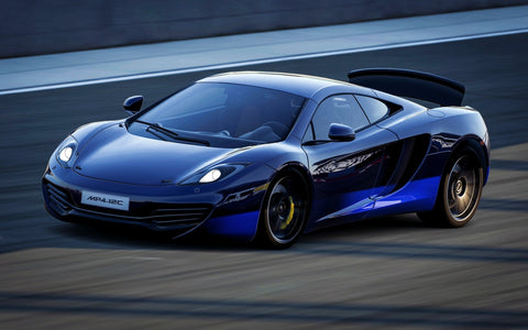 BLUE MCLAREN MP4 12C GICLEE CANVAS ART PRINT POSTER