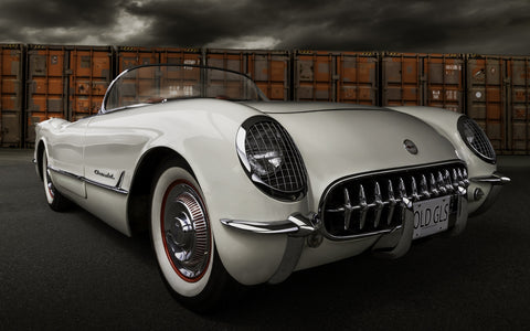 CHEVROLET CORVETTE 1954 GICLEE CANVAS ART PRINT POSTER
