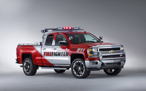 CHEVROLET SILVERADO VOLUNTEER FIREFIGHTERS CONCEPT GICLEE CANVAS ART PRINT POSTER