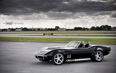 CHEVROLET CHEVY CORVETTE FORGED WHEELS GICLEE CANVAS ART PRINT POSTER