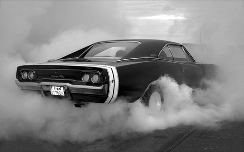 DODGE CHARGER BURNOUT GICLEE CANVAS ART PRINT POSTER