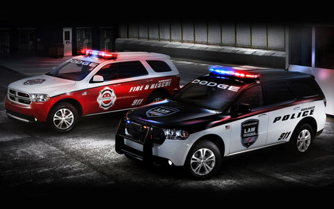 DODGE POLICE AND FIRE CARS GICLEE CANVAS ART PRINT POSTER