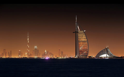 DUBAI NIGHT CITYSCAPE GICLEE CANVAS ART PRINT POSTER