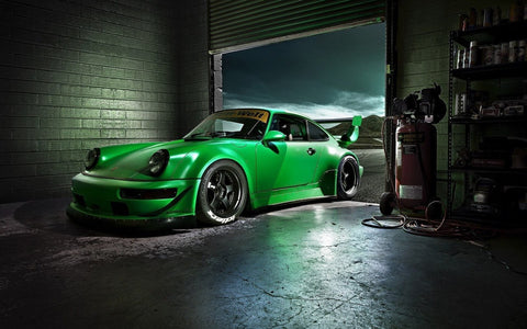 GREEN PORSCHE CARRERA GICLEE CANVAS ART PRINT POSTER