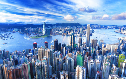 HONG KONG SKYLINE VIEW GICLEE CANVAS ART PRINT POSTER