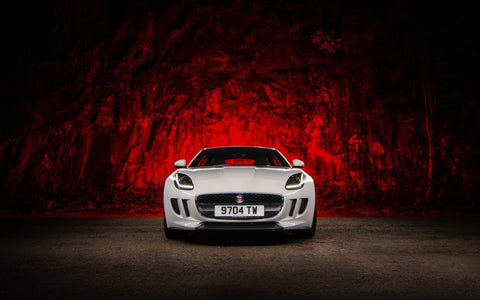 JAGUAR F TYPE WHITE GICLEE CANVAS ART PRINT POSTER