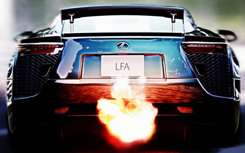 LEXUS LFA EXHAUST FLAME GICLEE CANVAS ART PRINT POSTER