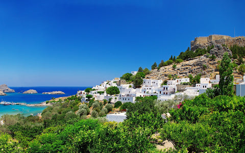 LINDOS RHODES ISLAND GICLEE CANVAS ART PRINT POSTER